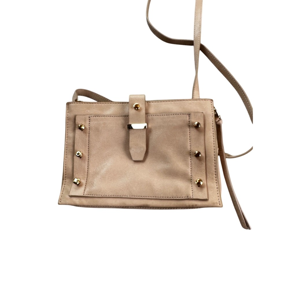 Botkier New York Blush Nude Leather Studded Crossbody Bag Gold Hardware NWT